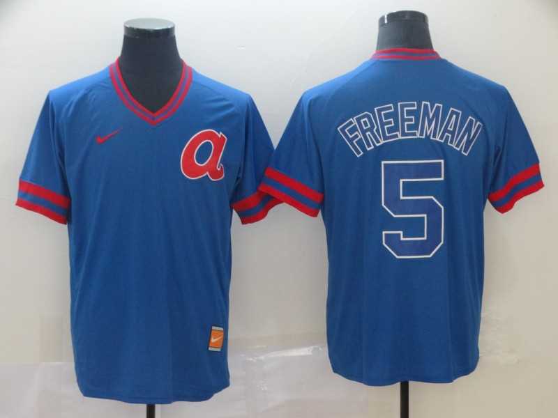Braves 5 Freddie Freeman Blue Throwback Jerseys,We sell and wholesale Braves 5 Freddie Freeman Blue Throwback Jerseys on line form chian!